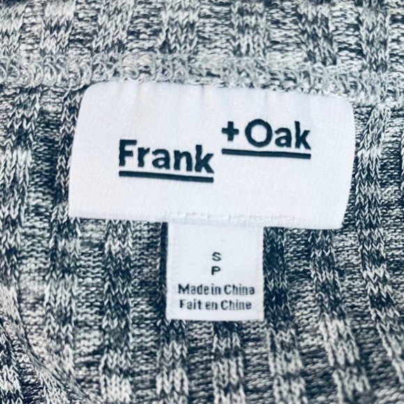 Frank & Oak Knit Ribbed Grey Ladies Short Sleeve Fitted T- Shirt Size S - Picture 7 of 8